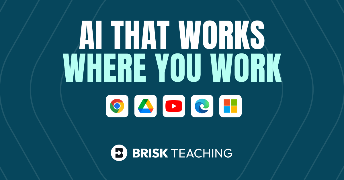 Brisk Teaching official product artwork for its Chrome extension quiz generator
