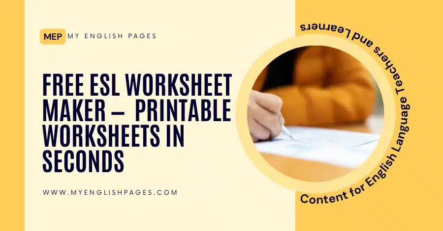 myenglishpages free ESL worksheet maker promotional banner (official image)