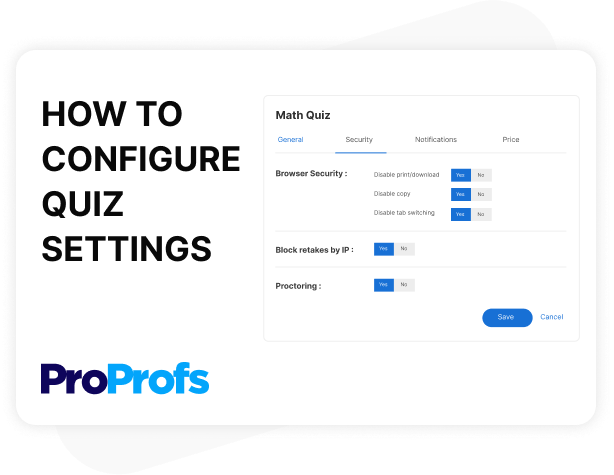 ProProfs official product screenshot showing anti-cheat settings