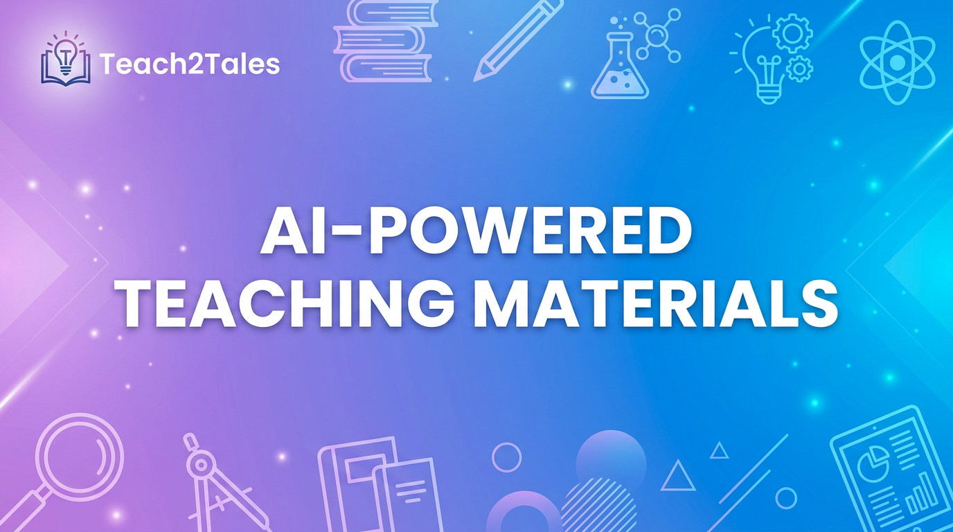 Teach2Tales official brand artwork for its AI teaching materials platform
